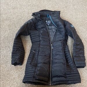Kuhl Women's Black Puffer Jacket with Blue Trim